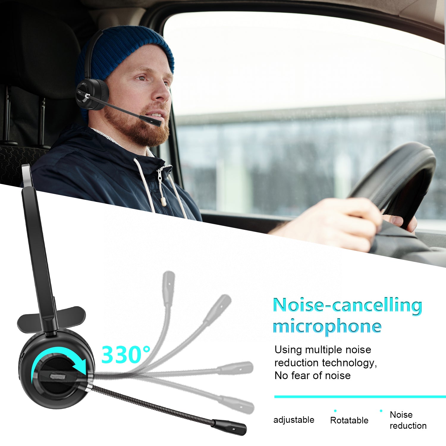 ANIVIA A8 Single Ear Bluetooth 5.0 Wireless Headphone Call Center Headset with Noise Cancelling Microphone and Charging Dock ANIVIA A8 Single Ear Bluetooth 5.0 Wireless Headphone Call Center Headset with Noise Cancelling Microphone and Charging Dock